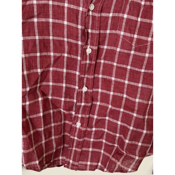 Frank & Eileen Shirt Womens XS Plaid Flannel Long Sleeve Red White Button Up - Picture 7 of 16